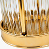 Gold Metal and Clear Glass Rod Hurricane Small