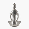 Silver Metal Sitting Yoga Pose Ornament