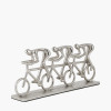 Silver Metal Triple Cyclist Ornament