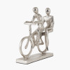 Silver Metal Double Cyclist Ornament