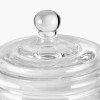 Clear Glass Footed and Lidded Jar
