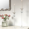 Clear Glass Candlestick Tall