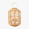 Natural Bamboo and Glass Lantern Large