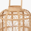 Natural Bamboo and Glass Lantern Large
