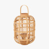 Natural Bamboo and Glass Lantern Small