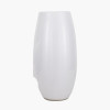 Visage White Stoneware Face Design Vase