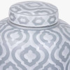 Celia Grey and White Ceramic Geo Pattern Lidded Ginger Jar
