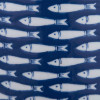 Schoal Blue and White Ceramic Fish Detail Lidded Ginger Jar