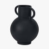 Black Metal Vase with Handles