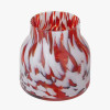 Red and White Tortoiseshell Glass Vase
