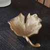 Gold Metal Gingko Leaf Trinket Bowl