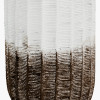 Amalia Charcoal and White Stoneware Textured Vase