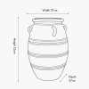 Grey Wash Fibrestone Decorative Vase with Handles Large