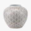 Barbier White Art Deco Fan Ceramic Vase
