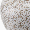 Barbier White Art Deco Fan Ceramic Vase