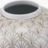 Barbier White Art Deco Fan Ceramic Vase