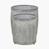 S/2 Galvanised Zinc Barrel Planters