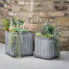 S/2 Galvanised Zinc Square Planters