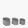 S/3 Galvanised Zinc Oval Planters