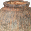 Rustic Brown Fibrestone Vertical Ribbed Decorative Vase Tall