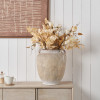 Natural Textured Fibrestone Decorative Vase with Handles
