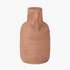 Natural Textured Terracotta Decorative Vase with Handles Medium