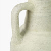 White Textured Terracotta Decorative Vase with Handles Large