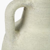 White Textured Terracotta Decorative Vase with Handles Medium
