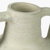 White Textured Terracotta Decorative Vase with Handles Medium