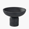 Black Handcarved Mango Wood Bowl with Raised Base