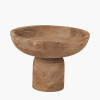 Natural Handcarved Mango Wood Bowl with Raised Base