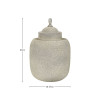 Raj Stone Grey Hammered Metal Urn Vase with Lid