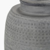 Raj Charcoal Grey Hammered Metal Urn Vase with Lid