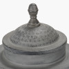 Raj Charcoal Grey Hammered Metal Urn Vase with Lid