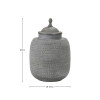 Raj Charcoal Grey Hammered Metal Urn Vase with Lid