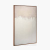 Natural and White Abstract Canvas with Natural Frame Large