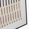 Natural Canvas with Black Stripe Pattern and Black Frame