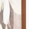 White and Natural Floral Canvas with Oak Effect Frame