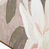 White and Natural Floral Canvas with Oak Effect Frame