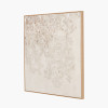 White and Natural Floral Square Canvas with Natural Frame