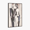 Monochrome Abstract People Canvas with Black Frame