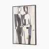 Monochrome Abstract People Canvas with Black Frame
