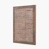 Brown and Natural Linear Design Canvas with Oak Effect Frame
