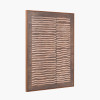 Brown and Natural Linear Design Canvas with Oak Effect Frame