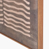Brown and Natural Linear Design Canvas with Oak Effect Frame