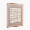 Brown and Natural Grid Design Canvas with Oak Effect Frame