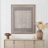 Brown and Natural Grid Design Canvas with Oak Effect Frame