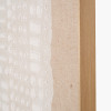 White and Natural Abstract Design Linen Canvas with Elm Effect Frame