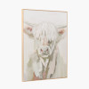 Sage and Naturals Highland Cow Canvas with Natural Frame