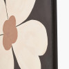 Brown and Natural Large Flower Design Canvas with Black Frame